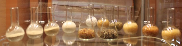 lined up amber powders